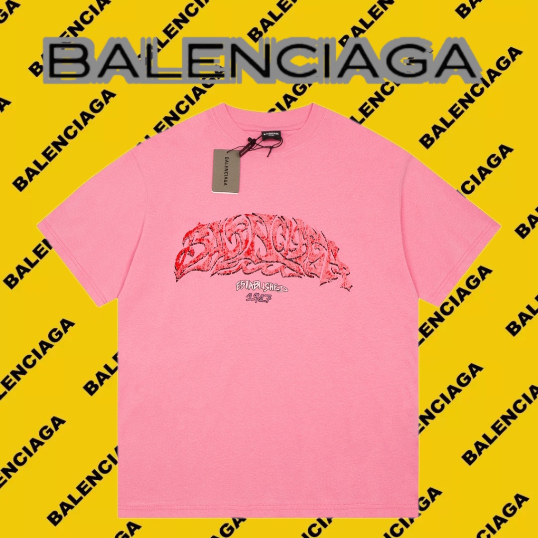 Balenciga/巴黎世家2023SS 噴墨塗鴉印花短袖