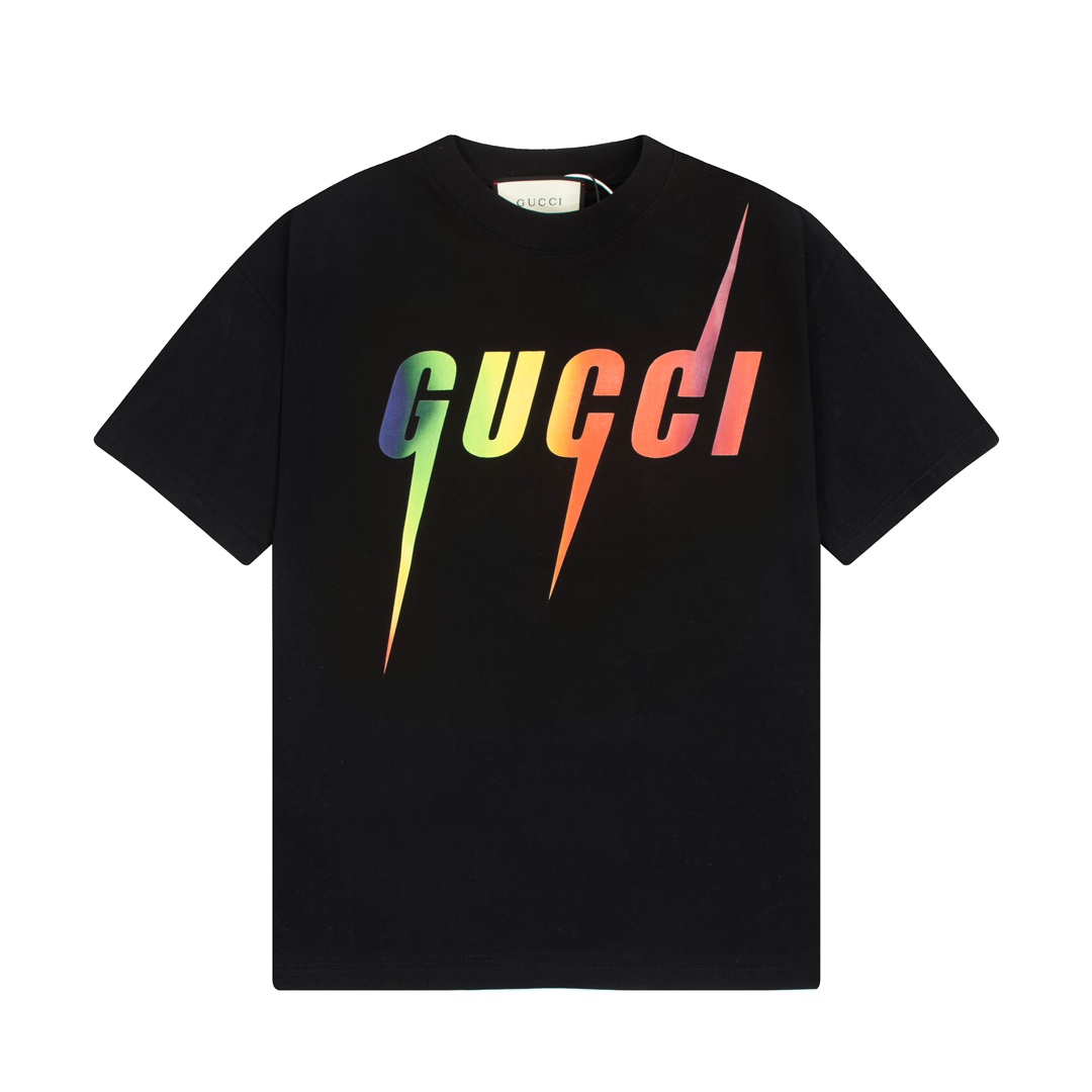 Gucci 古馳 2023新款款彩虹鋒刃印花短袖