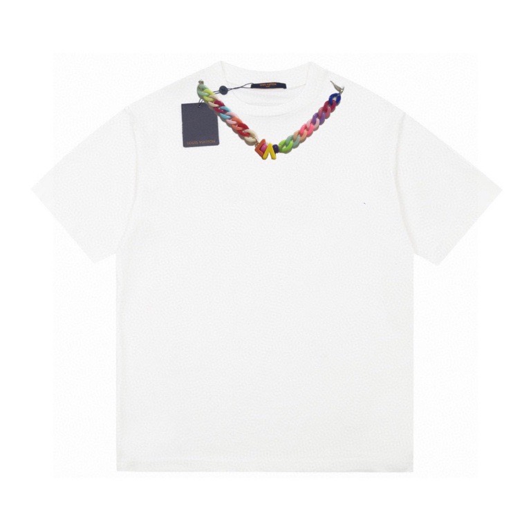 Louis Vuitton/路易威登限定秀款彩色LOGO鏈條短袖T恤