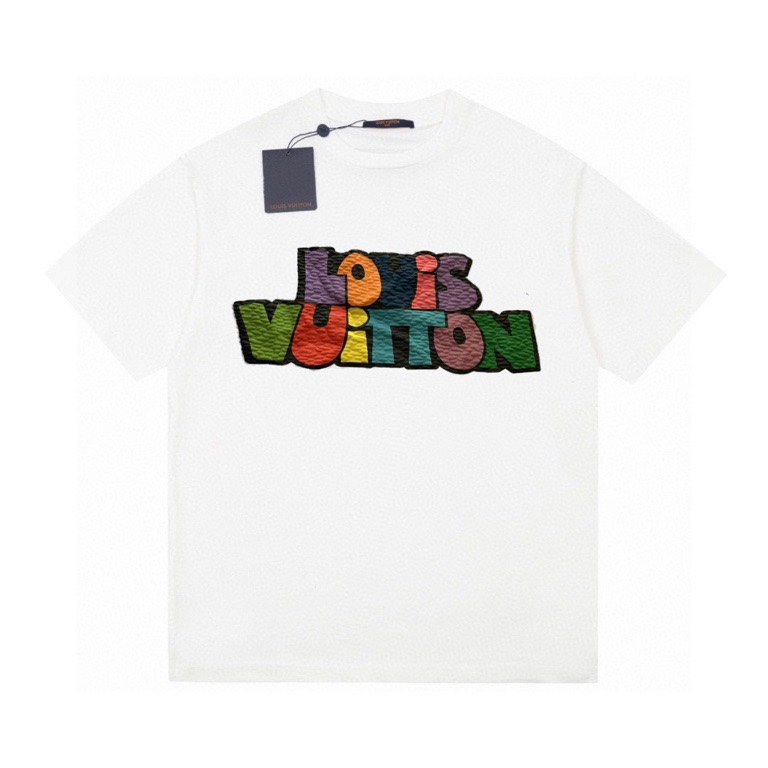 Louis Vuitton/路易威登限定秀款彩色LOGO發泡印花短袖T恤