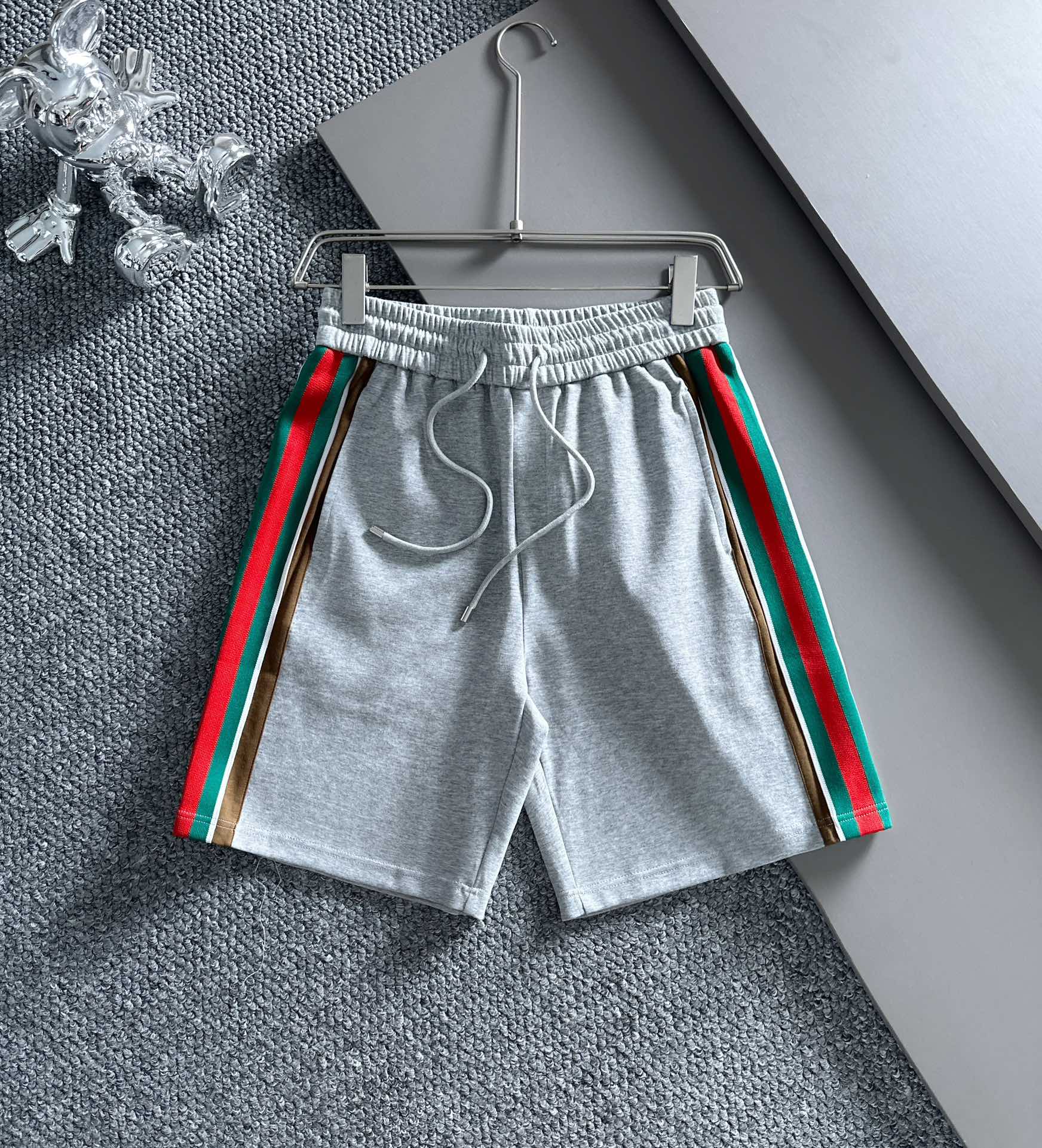 Gucci2023夏季新款側邊高密度拼接織帶短褲