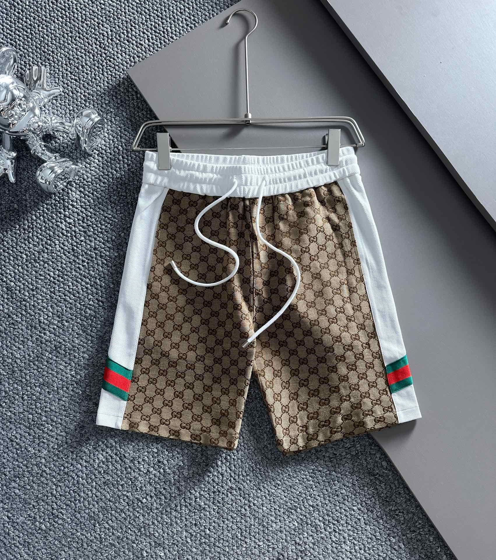 Gucci 2023夏季新款側邊高密度拼接短褲