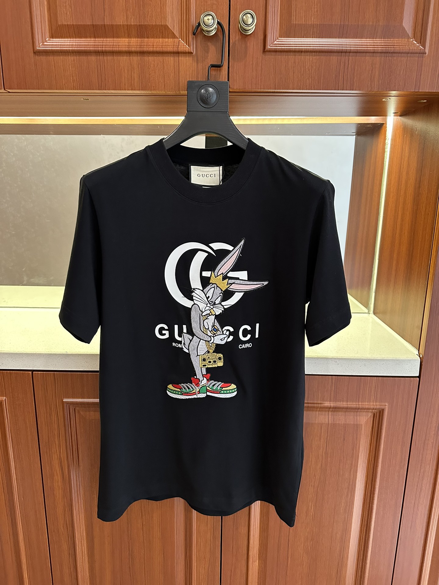 Gu*cci(古奇）2023春夏款專櫃同款圓領T恤
