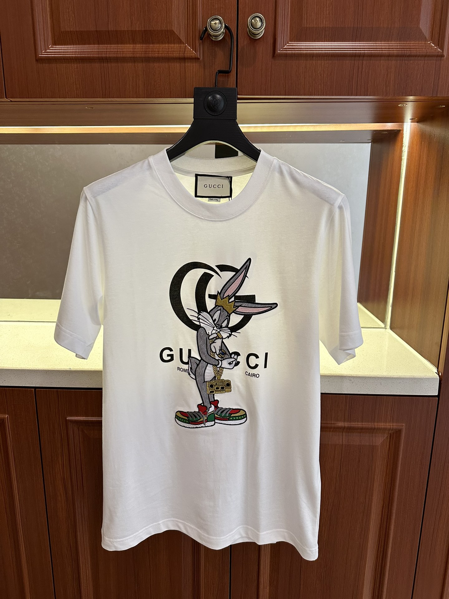 Gu*cci(古奇）2023春夏款專櫃同款圓領T恤