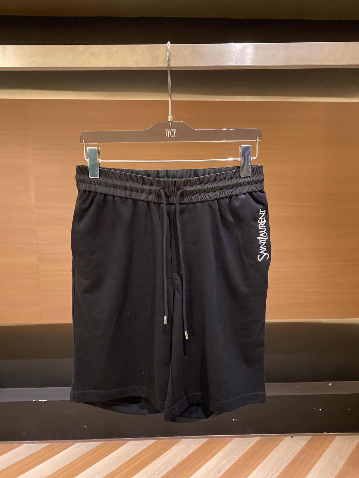 YSL/聖羅蘭 男士SAINT LAURENT刺繡標識短褲
