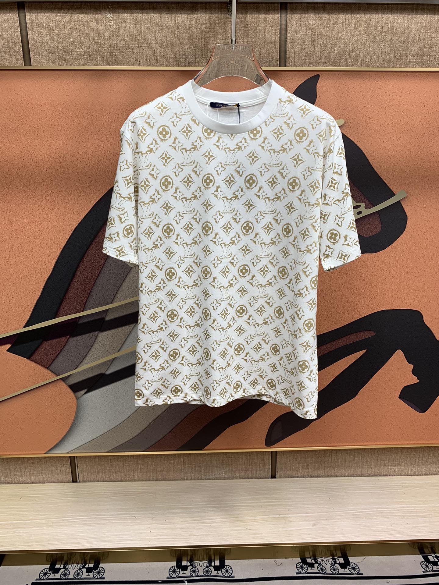 Louis Vuitton/路易威登2023夏季新款印刷真絲字母印花棉質T恤