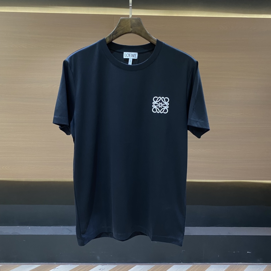 Loewe品牌經典Anagram logo花字刺繡短袖T恤