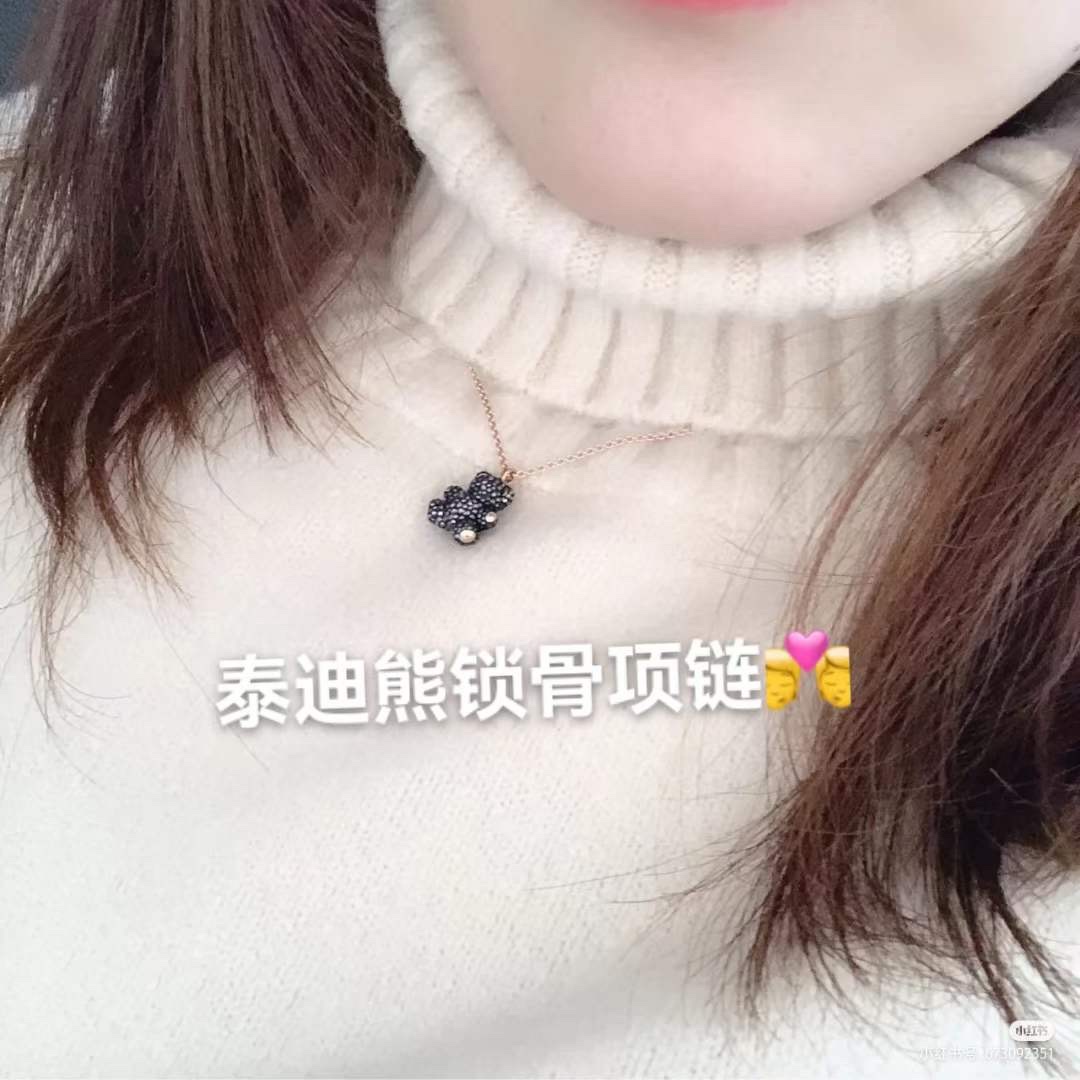 Swarovski 滿鑽泰迪熊 鎖骨項鏈