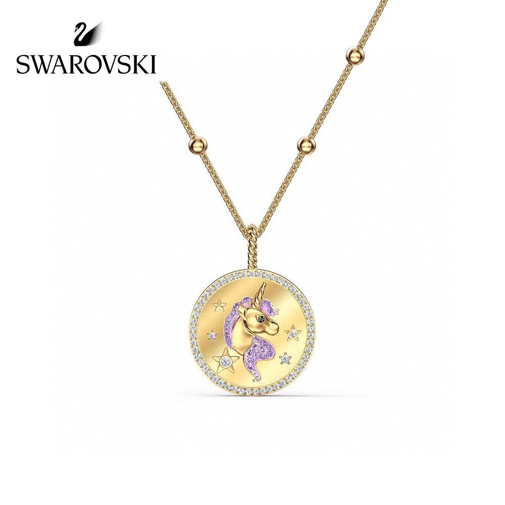Swarovski 金色 趣致獨角獸 鎖骨項鏈