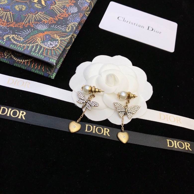 dior  迪奧  新款 金色復古蝴蝶JADIOR耳釘耳環