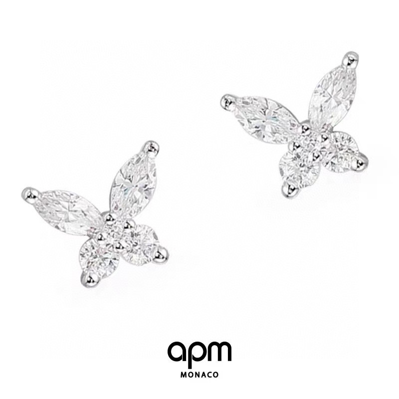 Apm monaco 新品蝴蝶馬眼鑽耳釘