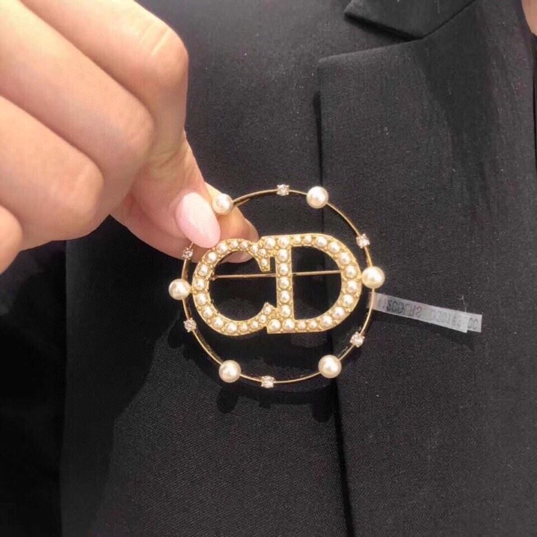 Dior 迪奧 CD字母珍珠 胸針