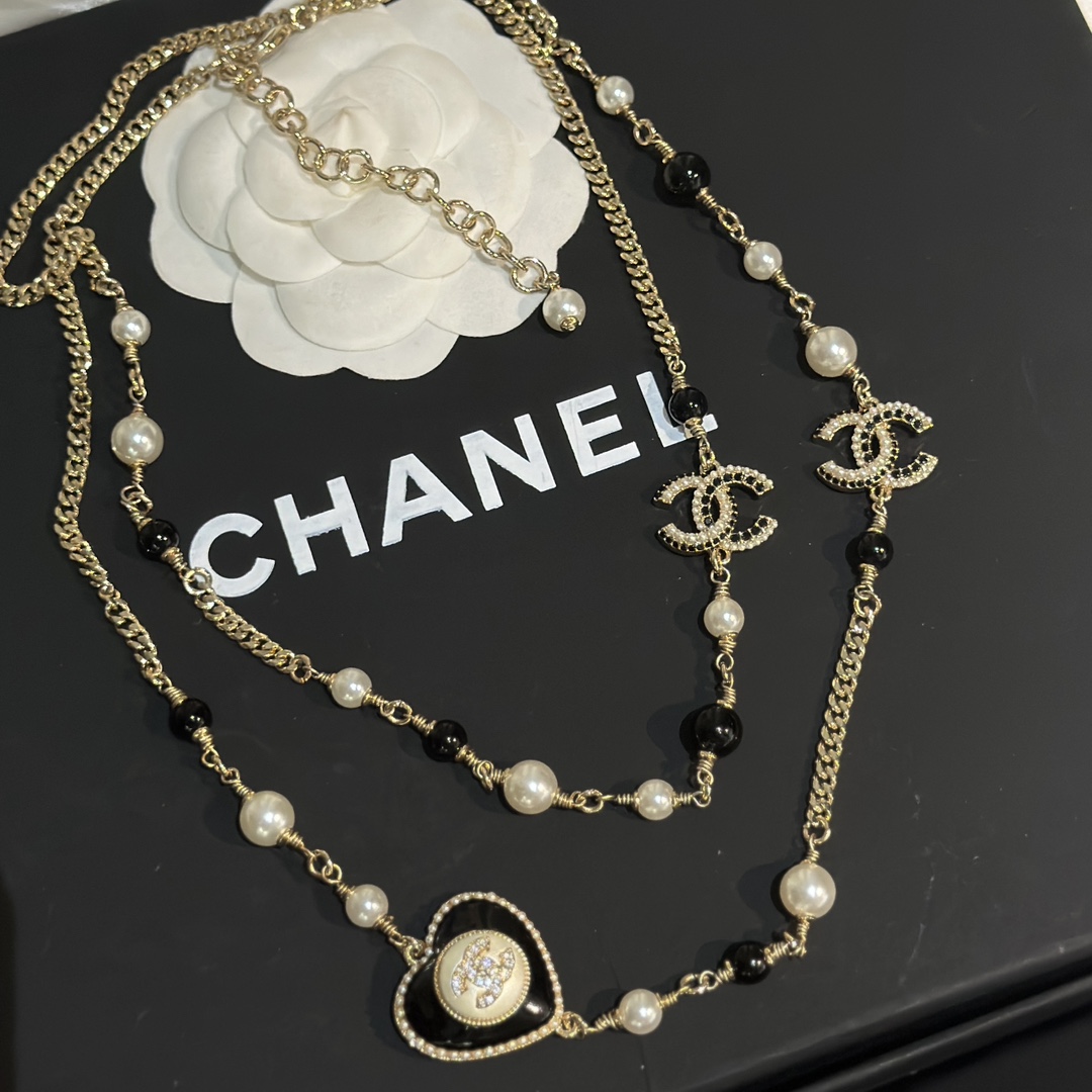 Chanel 小香 23c新品 愛心 米珠 長鏈